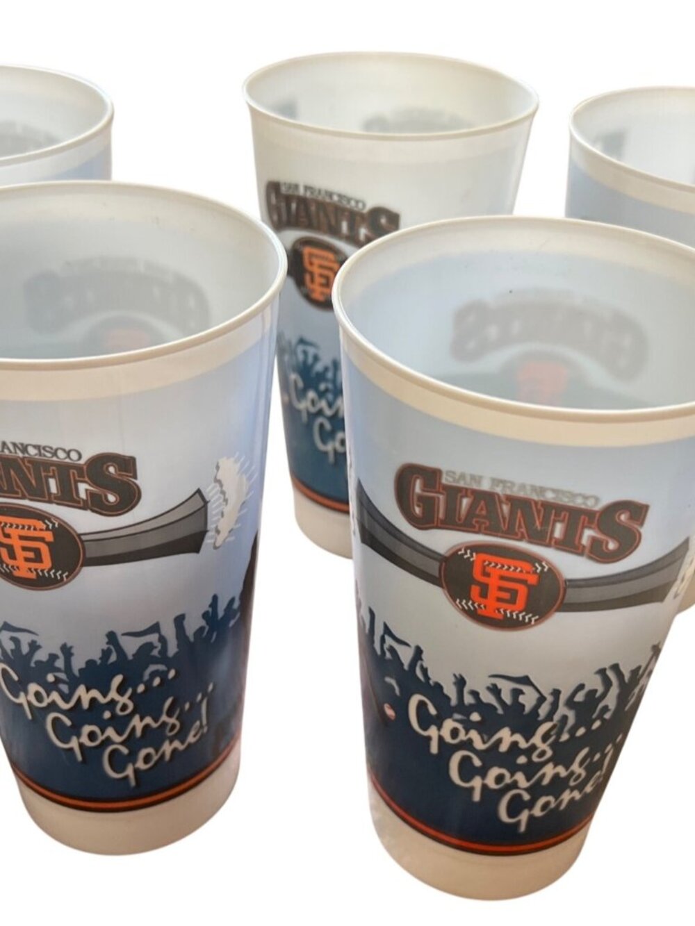 Baseball SF Giants Candlestick Going Gone Set of 5 souvenir plastic tumbler cups